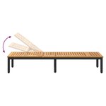 vidaXL Chaise longue noire 200x55x35 cm en bois d'acacia massif