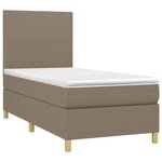 vidaXL Sommier à lattes de lit avec matelas Taupe 80x200 cm Tissu