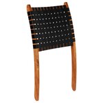 vidaXL Chaise pliable bandes croisées noir cuir véritable