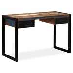 vidaXL Bureau avec 2 tiroirs Bois de récupération massif 120x50x76 cm
