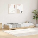 vidaXL Cadre de lit Chêne Sonoma 98 5 x 200 cm Bois d'ingénierie