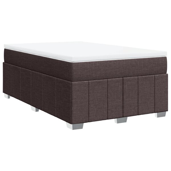 vidaXL Sommier à lattes de lit et matelas marron foncé 120x190cm tissu
