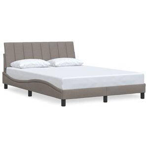 vidaXL Cadre de lit sans matelas taupe 140x190 cm tissu