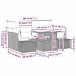 vidaXL Ensemble de canapé de jardin avec coussin 7 Pièces Marron  Crème