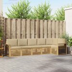 vidaXL Ensemble de canapés d'extérieur 6 pc Blanc et Beige Polyester