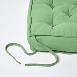 Galette de chaise coussin rehausseur en coton Vert foncé  40 x 40 x 10 cm - HOMESCAPES