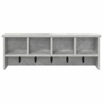 vidaXL Porte-manteau mural avec étagère Gris béton 75 x 16 x 26 cm