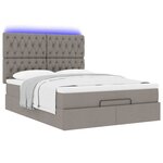 VidaXL Cadre de lit ottoman avec matelas taupe 140x200 cm tissu
