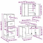 vidaXL Ensemble de mobilier de salle de bain 3 Pièces Chêne noir