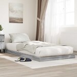 vidaXL Cadre de lit surélevé Gris Sonoma 76 5 x 200 cm