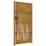 vidaXL Portail de jardin 105x205 cm acier corten conception d'herbe