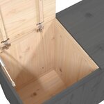 vidaXL Boîte à linge Gris 88 5x44x66 cm Bois massif de pin