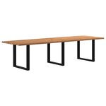 vidaXL Table à manger marron clair bois de chêne massif rectangulaire