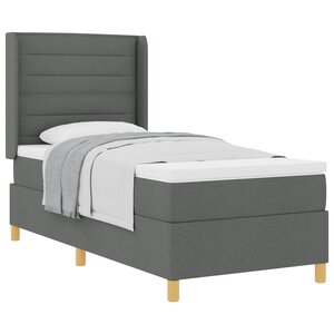 vidaXL Lit à ressorts avec matelas Gris foncé 80 x 200 cm tissu