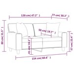 vidaXL Canapé 2 places avec oreillers décoratifs noir 120cm similicuir