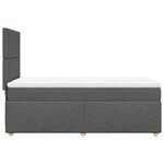 vidaXL Sommier à lattes de lit avec matelas Gris foncé 90x200 cm Tissu