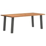 vidaXL Table à manger bord naturel bois massif chêne rectangulaire