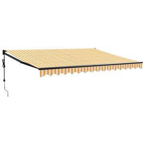 vidaXL Auvent rétractable automatique jaune et blanc 4x3 m
