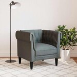 vidaXL Fauteuil Chesterfield gris foncé tissu