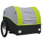 vidaXL Remorque de vélo noir et vert 45 kg fer