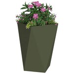 vidaXL Jardinière Vert olive 50 x 50 x 75 cm Acier
