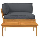 vidaXL Ensemble de Canapés Uni 2 Pièces Anthracite Bois d'Acacia Massif