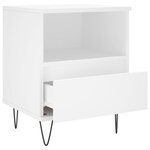 vidaXL Table de chevet Blanc 40x35x50 cm Bois d’ingénierie