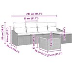 vidaXL Ensemble de canapé de jardin 6 Pièces Gris