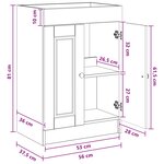 vidaXL Armoire sous évier de salle de bain Noir 56 x 37 5 x 81 cm