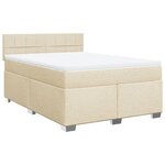 vidaXL Sommier à lattes de lit avec matelas Crème 160x200 cm Tissu