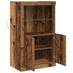 Buffet vidaXL avec lumières LED en bois vieilli 60 5x37x100 cm