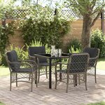vidaXL Ensemble de salle à manger pour jardin 5 Pièces Gris Poly rotin