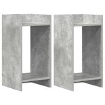 vidaXL Support de Plante 2 pièces Gris béton 30 x 30 x 60 cm