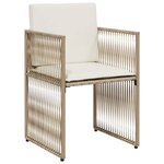 vidaXL Ensemble à manger de jardin et coussins 7 Pièces beige poly rotin