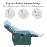 vidaXL Fauteuil inclinable de massage Vert foncé Tissu