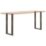 vidaXL Pieds de table console en U  2 pièces  acier naturel  38 x (72-73) cm