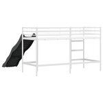 vidaXL Lit superposé pour enfants avec toboggan Blanc et anthracite