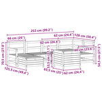 vidaXL Salon de jardin 7 Pièces bois de pin massif