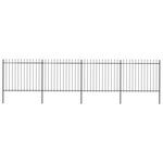 vidaXL Clôture de jardin avec dessus en lance Acier 6 8 x 1 5 m Noir