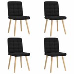 vidaXL Chaises à manger lot de 4 noir tissu