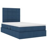 vidaXL Lit avec rangement et matelas Bleu 120 x 190 cm tissu