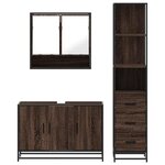 vidaXL Ensemble de meubles de salle de bain 3 Pièces Chêne marron