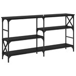 vidaXL Table console Chêne noir 150 x 29 x 76 5 cm Bois d'ingénierie