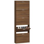 vidaXL Armoire à chaussures Chêne marron 59x17x169cm Bois d'ingénierie