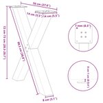 vidaXL Pieds de table à manger en forme de X 2 pièces Anthracite 70 x (72-73) cm Acier