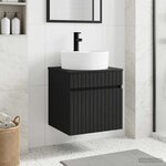 vidaXL Meuble de lavabo mural Noir 49 x 44 5 x 65 cm Bois d'ingénierie