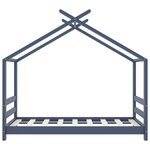 vidaXL Cadre de lit d'enfant Gris Bois de pin massif 70x140 cm
