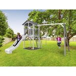 AXI Structure de jeu Beach Tower Blanc Gris avec 2 balancoires et toboggan Blanc