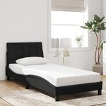 vidaXL Cadre de lit sans matelas Hanko noir 90x200 cm velours