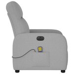 vidaXL Fauteuil de massage inclinable électrique gris nuage tissu